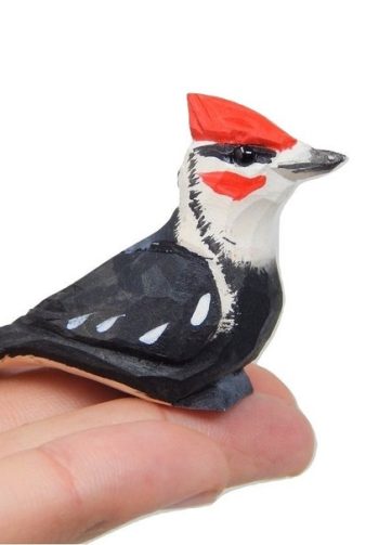 Woodpecker - Wood Figurine Pileated Forest Common Woodland Pecker Sapsucker Miniature Handmade Bird Art Craft Carve Small Animal Collectible