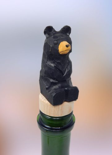 Black Bear Wine Stopper Handmade Reusable Bottle Plug Saver Cap Sealer Decorative Accessory Forest