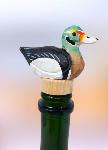 Wood Drake Duck Wine Stopper Handmade Reusable Bottle Plug Saver Cap Sealer Decorative Accessory Waterfowl
