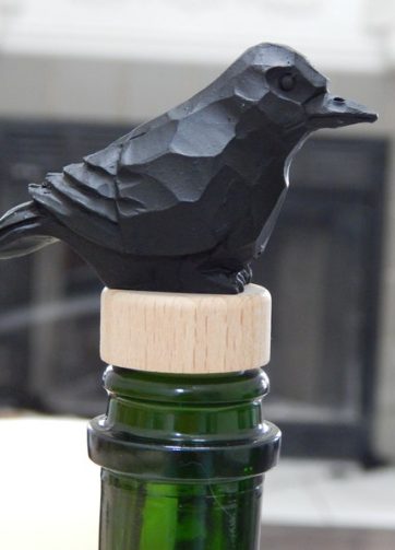 Raven Black Bird Crow Wine Stopper Handmade Reusable Bottle Plug Saver Cap Sealer Decorative Accessory