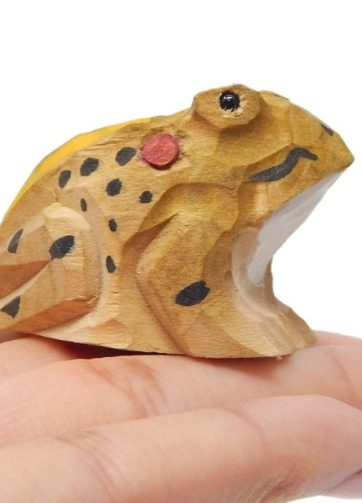 Toad Figurine Statue Decoration Small Animal Frog Art Sculpture Wood Carving Miniature