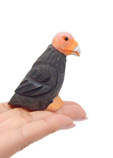 Condor Figurine Statue Vulture California Bird Miniature Wood Art Small Animal Sculpture