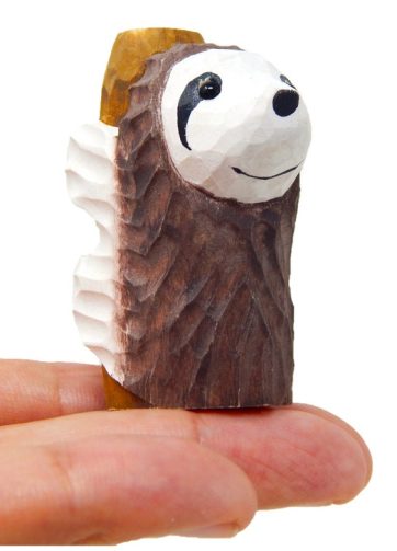 Sloth Figurine Statue Decor Small Animal Sculpture Art Wood Carving Miniature
