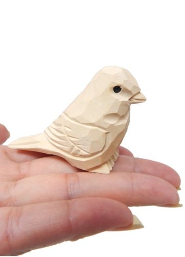 Bird - Small Unfinished DIY Wood Figurine - Decoy Pet, Blank Craft, Hand Carved, Decoration, Miniature Animal