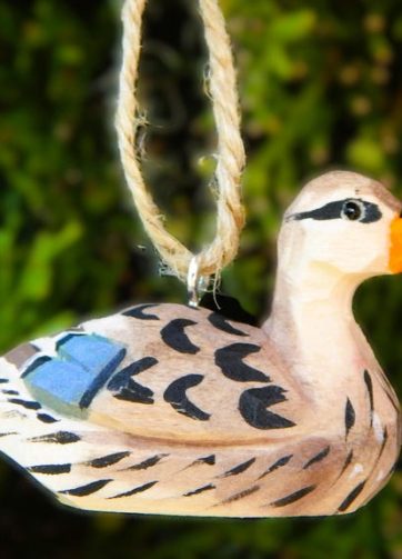 Female Mallard Duck Ornament Handmade Wooden Hanging Decor Bird Hen Rustic Carving Figurine