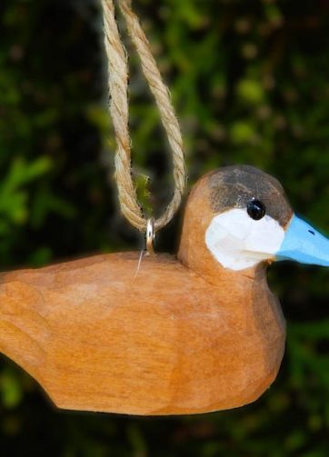Ruddy Duck Ornament Handmade Wooden Hanging Decoy Decor Bird Rustic Carving Figurine