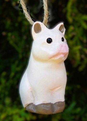 Pig Ornament Handmade Wooden Hanging Decor Rustic Carving Figurine Farm Animal