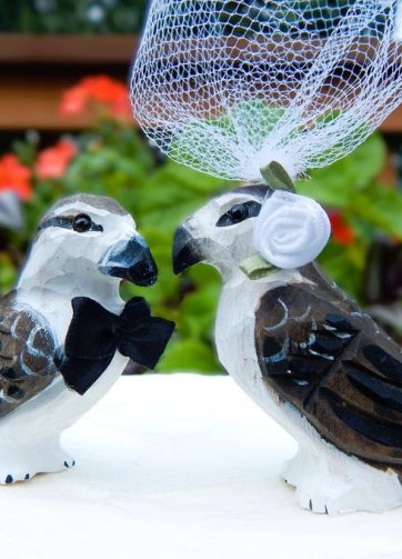 Osprey Wedding Cake Topper Love Birds Bride Groom Engagement Anniversary Carved Wood Statue