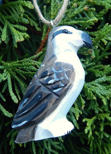 Osprey Ornament Handmade Wooden Hanging Decor Sea Hawk Bird Rustic Carving Figurine