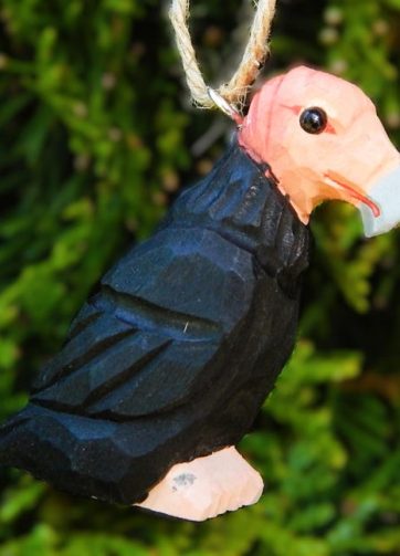 Condor Wood Ornament Vulture California Bird Hanging Figurine Handmade Carved Decoration
